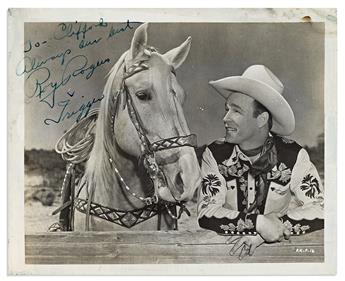 (ENTERTAINERS--ACTORS--1940S.) Group of 8 items Signed, or Signed and Inscribed: Katharine Hepburn * Gregory Peck * Gypsy Rose Lee * Gl